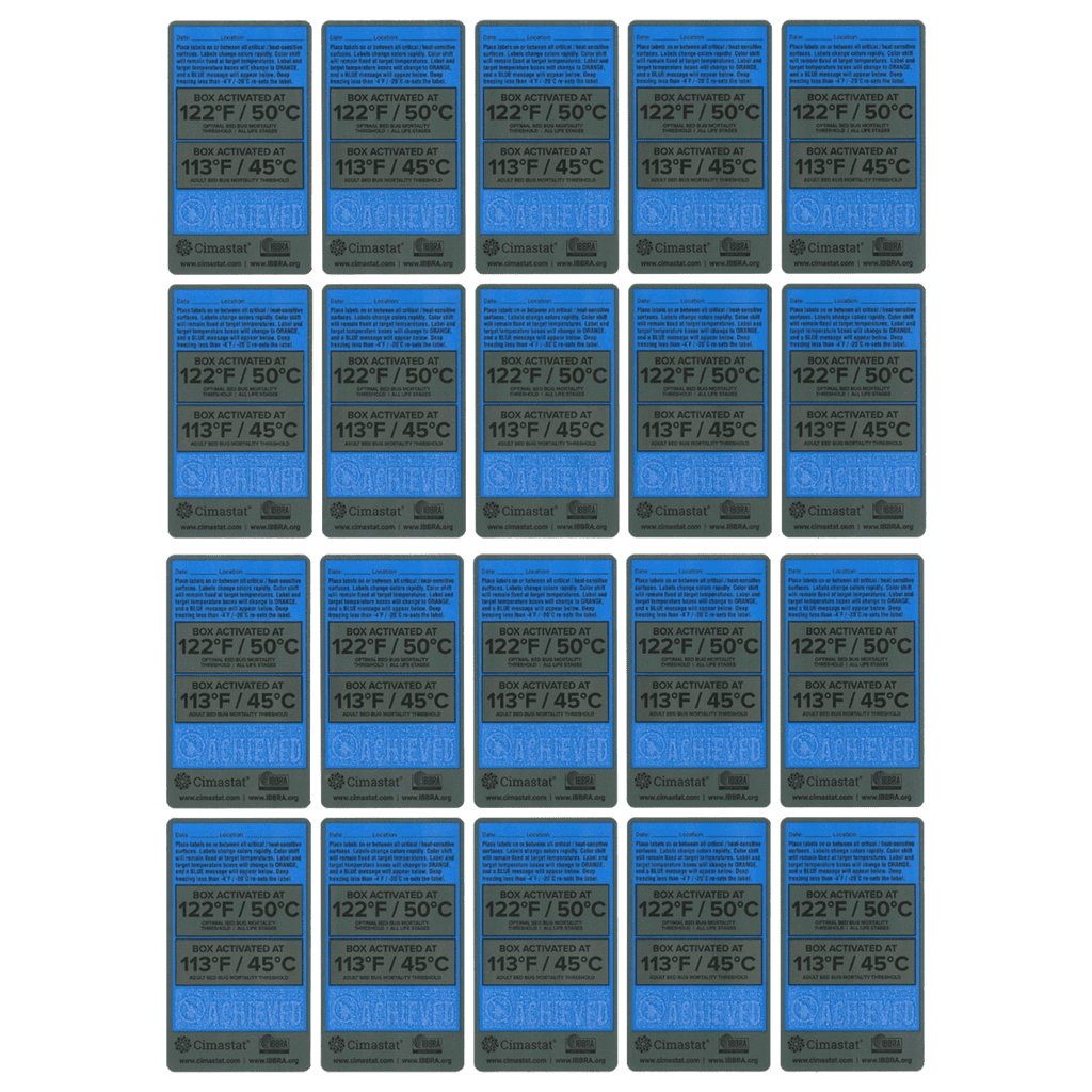 Bed Bug Heat Verification Stickers